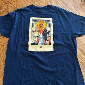 Smashing Pumpkins Spirits of Fire Tour T-Shirt XL Blue Tarot Graphic